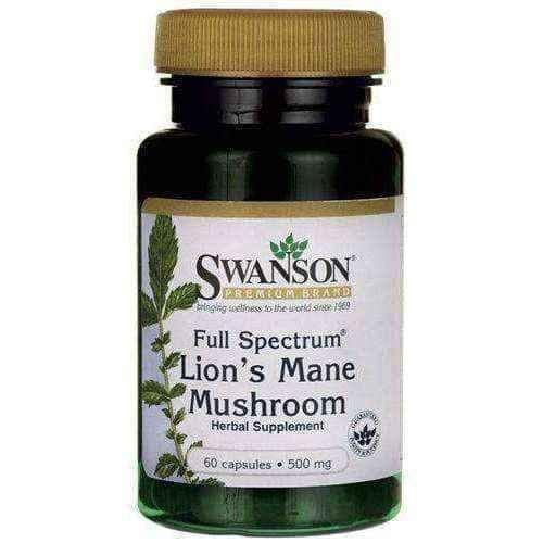 SWANSON Full Spectrum Lion's Mane mushroom (Hericium erinaceus) 500mg x 60 capsules UK