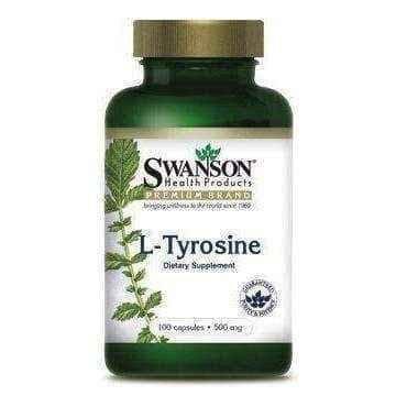 SWANSON L-Tyrosine 500 mg x 100 capsules, tyrosine supplement UK