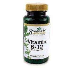 SWANSON Vitamin B-12 500 mcg x 250 capsules, vitamin b12, b12 supplement UK