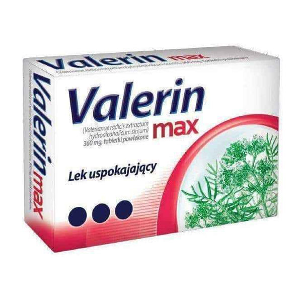 Valerin MAX x 10 tablets, valerian root extract UK