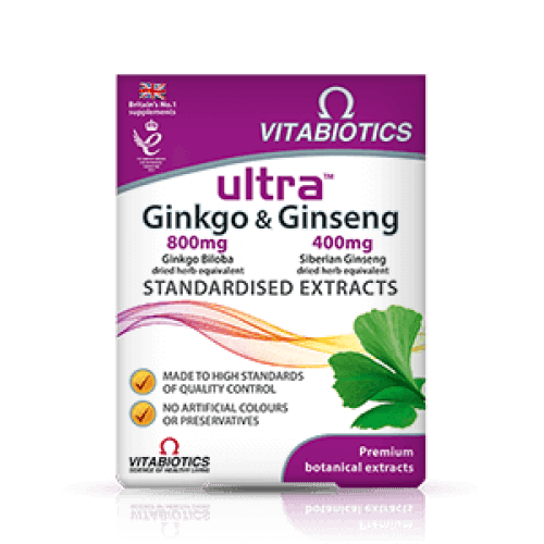 VITABIOTICS - ULTRA GINKGO + GINSENG 60 tablets UK