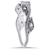 White gold diamond wedding rings | 14k Leaf Vine Ring UK